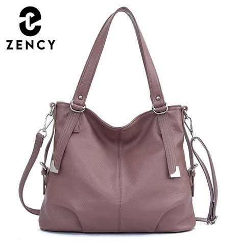 Zency Soft Genuine Leather Bags Women Simple Classic Shoulder Bag Large