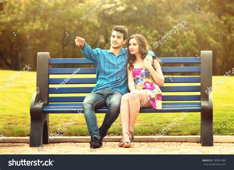 Young Couple Love Sitting Together On Stock Photo 195841682 Shutterstock