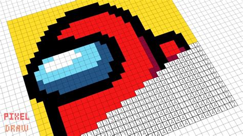 How To Draw Among Us Logo Pixel Art Among Us Pixel Art Tutorial