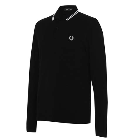 Fred Perry Long Sleeve Twin Tipped Polo Shirt Long Sleeve Polos