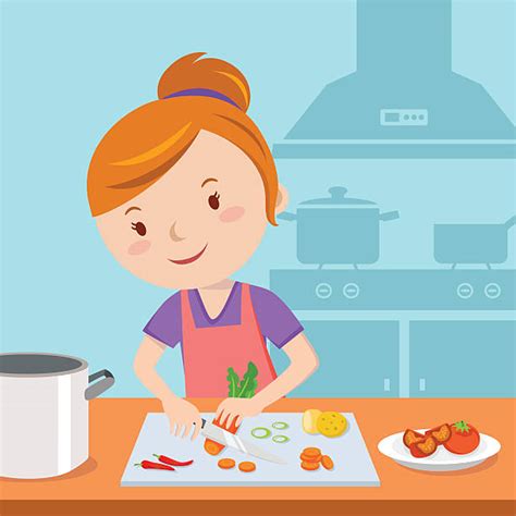 Mom Cooking Illustrations Royalty Free Vector Graphics And Clip Art Istock