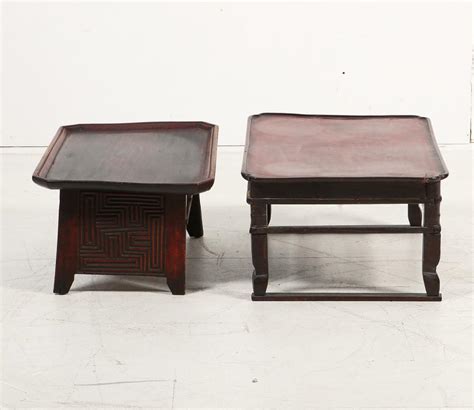 Lot Two Korean Lacquered Wood Soban Tables
