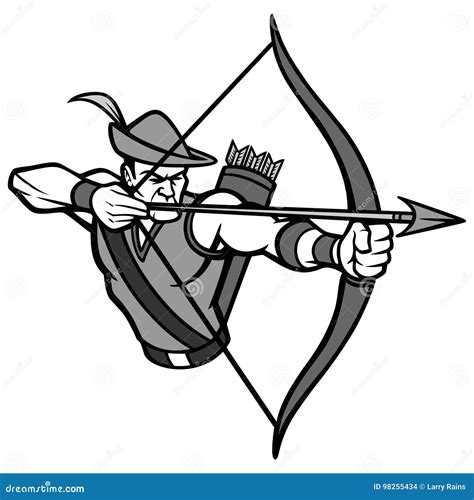Archer Mascot Esport Logo Design Cartoon Vector