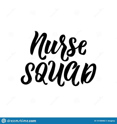 Nurse Squad. Vector Illustration. Lettering. Ink Illustration Stock Illustration - Illustration ...