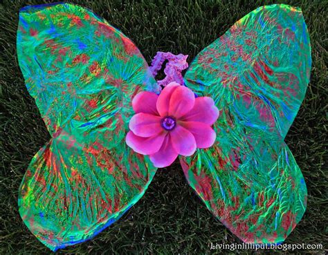 Make your own wings, two sizes available at the same document. DIY Gossamer Fairy Wings from Cellophane Wrap | Living in ...