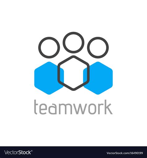 Teamwork Logo Concept Team Person Symbol Vector Image