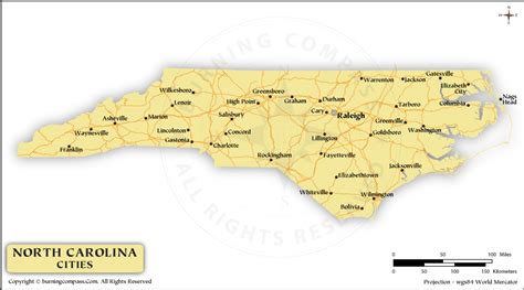North Carolina Cities Map Map Of North Carolina With Cities