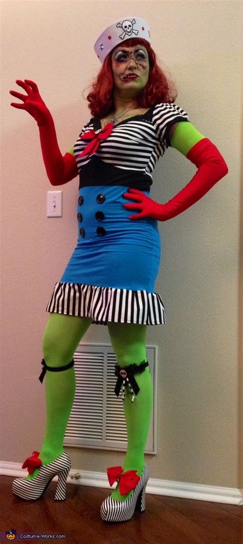 Pin Up Sailor Zombie Costume No Sew Diy Costumes Photo 35