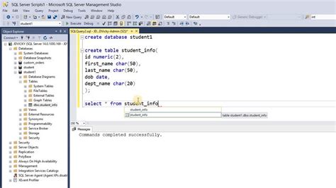 Sql Basic Commands Part 1 How To Create A Table And Database Youtube