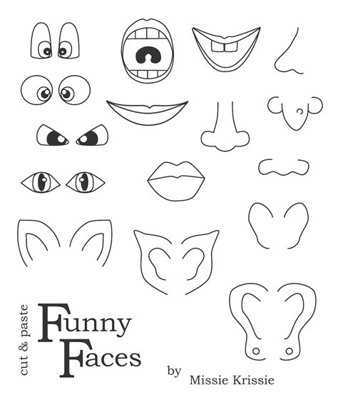 Missie Krissie Tuesday Freebies Funny Faces For Kids