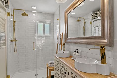 The home depot is a proud partner of epa's watersense program and since 2006 has helped conserve 2.7 trillion gallons of water through the promotion of water efficient products. Gold and white bathroom design | White bathroom designs, White bathroom, Bathroom design