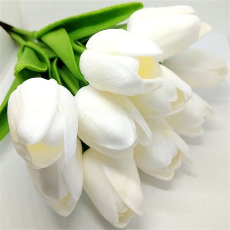 Élethű PU tulipán fehér több kiszerelésben - Create hobbyáruház virág