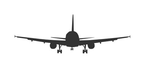 5 Airplane Front View Silhouette Vector Esp Svg