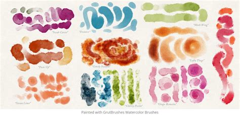 11 Watercolor Photoshop Brushes Big