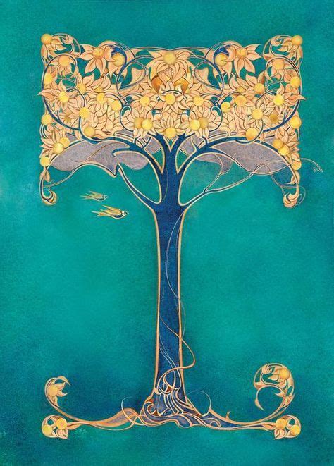 Very Limited Edition Miniature Print Run Of 25 Art Nouveau Trees Re
