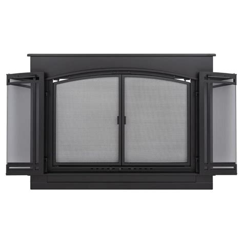 Pleasant Hearth Fieldcrest Black Small Bi Fold Fireplace Doors With