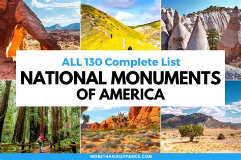 Complete List Of National Monuments Printable Map By State