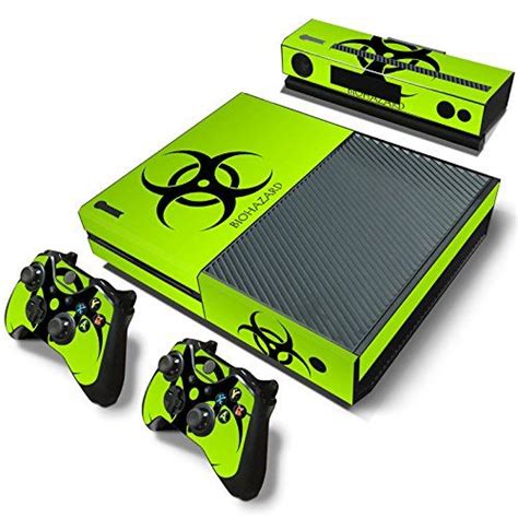 Goldendeal Xbox One Console And 2 Controllers Skin Set Biohazard Green