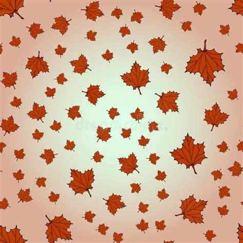Cute Seamless Patterns Maple Leaf With Autumn Colors Stock Vector