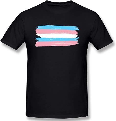 Transgender Flag Men S Basic Casual Short Sleeve T Shirt Cotton Tee M