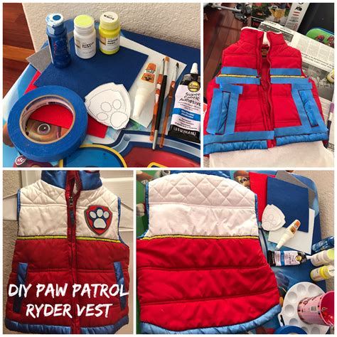 Diy Paw Patrol Ryder Vest Red Vest With Acrylic Paint And A Felt Paw
