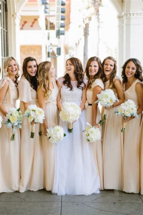 30 Most Beautiful Neutral Color Bridesmaids Dresses Weddingomania