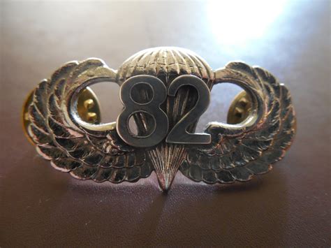 82nd Airborne Jump Wing Badge Military Numbered Uniform Parachute
