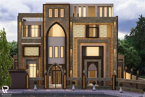 Neo Islamic Villa In Uae On Behance In 2023 Modern House Facades