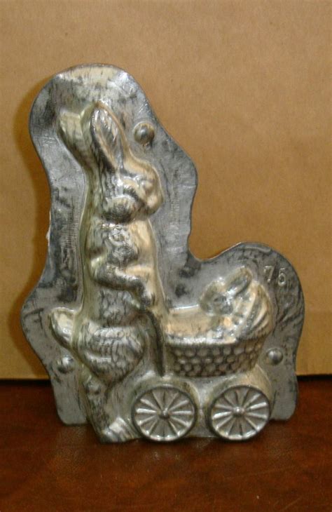 Anton Reiche Mother Rabbit With Baby Bunny In Carriage Chocolate Mold