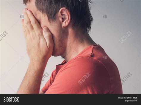 Ashamed Man Covering Image And Photo Free Trial Bigstock