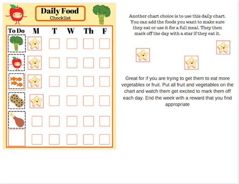 Daily Meal Plan For Kids Digital Download Daily Food Chart Etsy