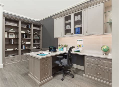 Home Office Ideas With Built In Cabinets Gray Home Offices Office