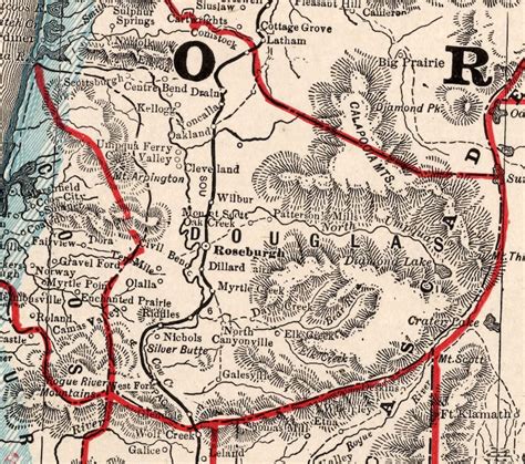 Historical Map Of Oregon Old Map Restored Fine Print Wall Etsy