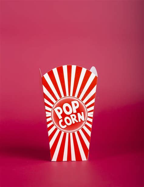 Empty Popcorn Box Isolated On White Stock Photo Image Of Bucket