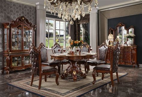 Acme 68225 Picardy Cherry Oak Round Formal Dining Room Set
