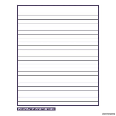 Star Lined Writing Paper Printable