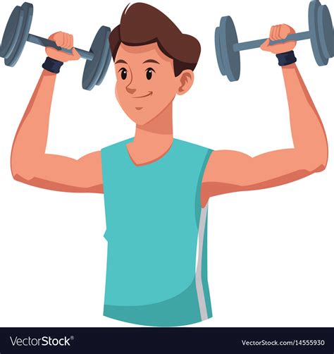 Fitness Man Weight Lifting Workout Royalty Free Vector Image