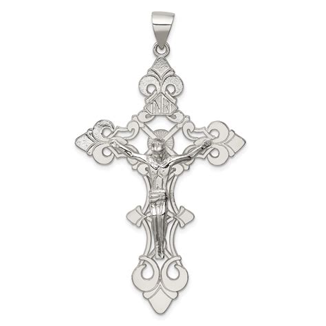 Icecarats 925 Sterling Silver Large Inri Crucifix Cross Religious