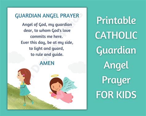 Guardian Angel Prayer Printable Angel Of God Print Catholic Etsy Australia