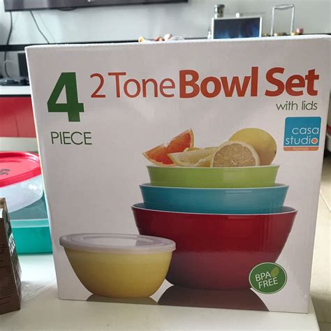 Pcs Tone Bowl Set With Lids Furniture Home Living Kitchenware Tableware Other