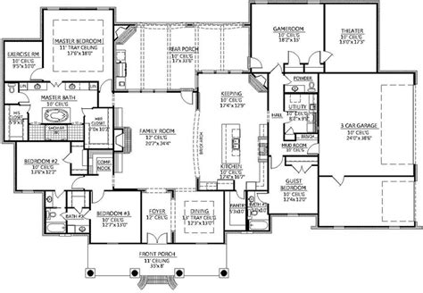 4 Bedroom 3 Bath Floor Plans One Story Floorplansclick