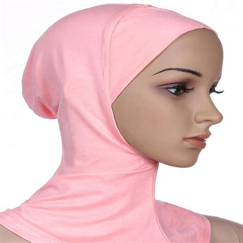 2016 Women S Full Cover Inner Muslim Cotton Hijab Cap Islamic Head Wear Hat Solid Color Kerchief