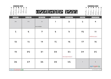 Download Printable Monthly Calendar 2023 November 10n23108