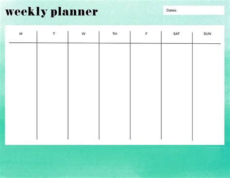 1 Week Calendar Printable Schedule Template Printable One Week