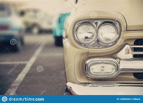 Classic Car Headlights Close Up Stock Photo Image Of Travel Chrome