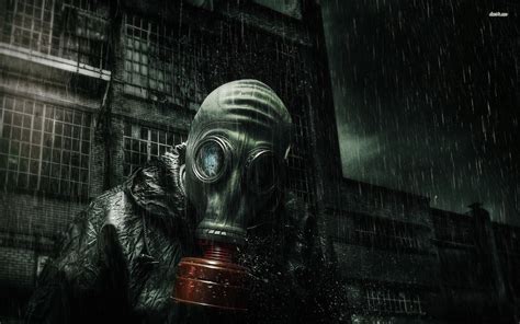 Creepy Gas Mask Wallpaper