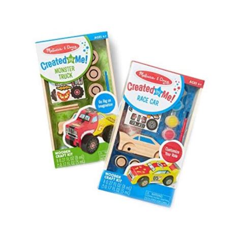 Melissa And Doug Decorate Your Own Wooden Craft Kits Set Race Car And