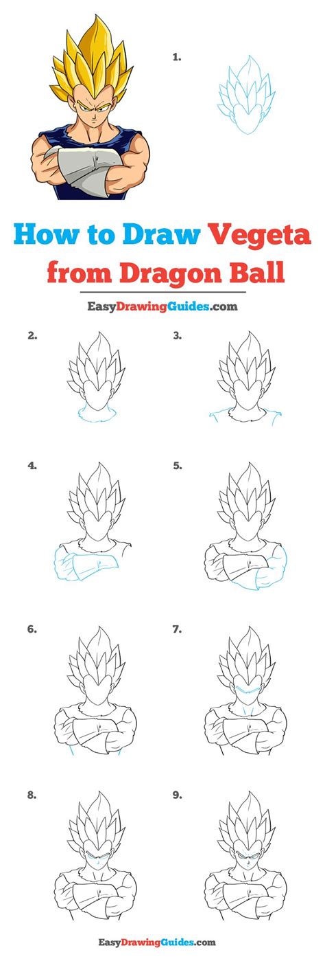 Easy dragon ball z drawing tutorials for beginners and advanced. How to Draw Vegeta from Dragon Ball | Dragon ball, Easy ...