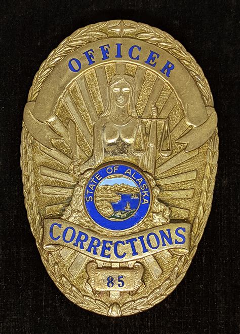Large 1980s 90s State Of Alaska Corrections Officer Badge 85 By