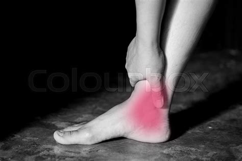 Close Up Woman Holding Her Ankle Stock Image Colourbox